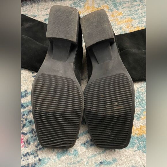 Westies Vegas Black Suede Boots w/Snake Print Square Toes 8 - Picture 8 of 9